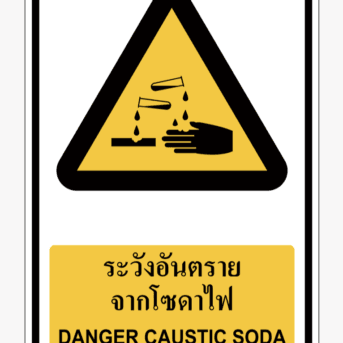 ป้ายเตือน-ระวังอันตรายจากโซดาไฟ